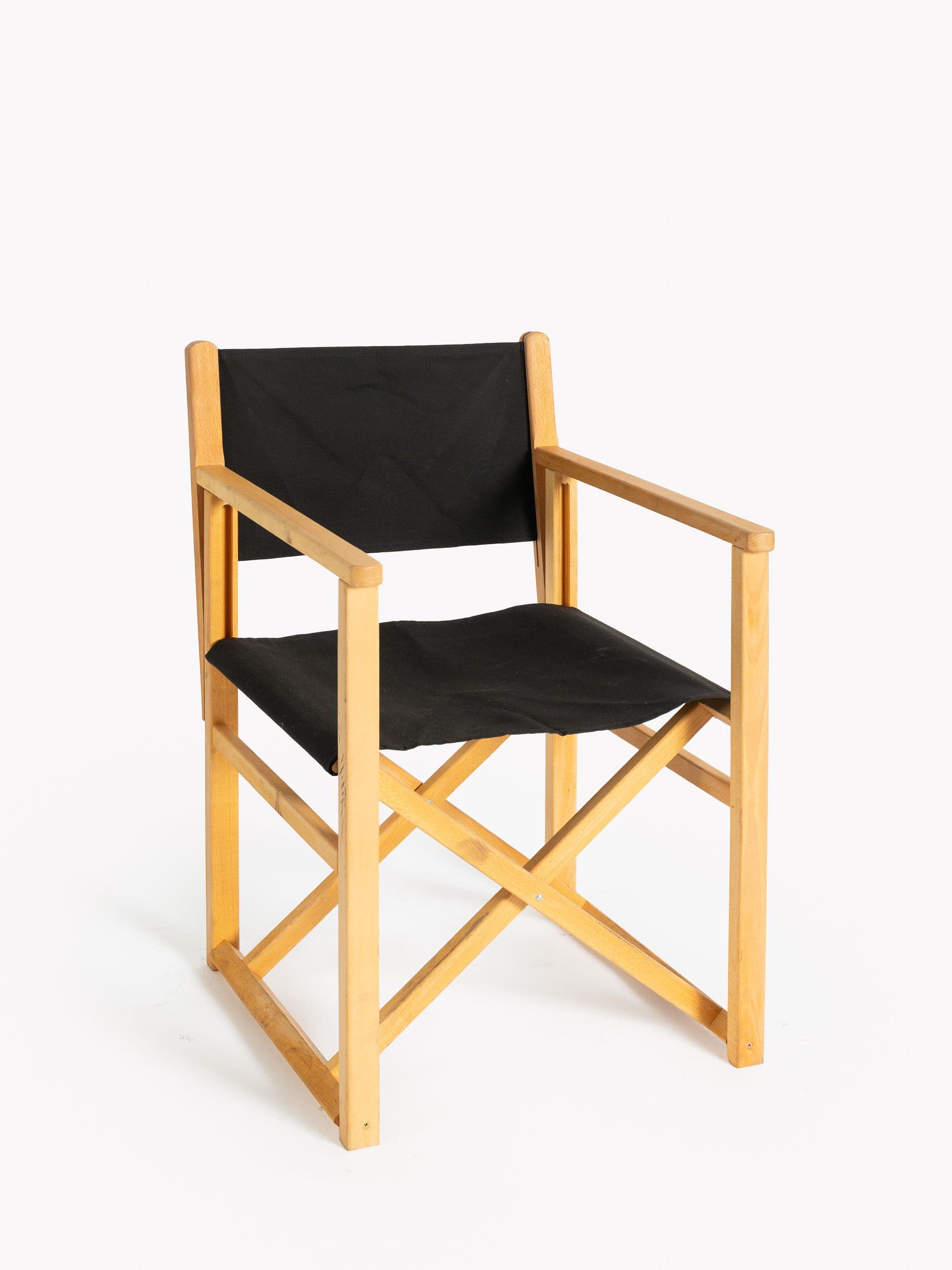 SILLON DIRECTOR PLEGABLE MADERA LONA NEGRA